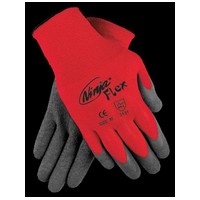 Memphis Gloves N96880XL Memphis X-Large Ninja Flex 15 Gauge Gray Crinkle Latex Coated Work Gloves With Red 100% Nylon Liner